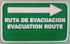 Señalética: Ruta de evacuación, derecha - Braille