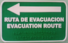 Señalética: Ruta de evacuación, izquierda - Braille