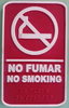 Señalética: No fumar - Braille