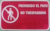 Señalética: Prohibido el paso - Braille
