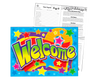 Letrero de bienvenida en inglés