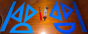 Juego de geometría braille o macrotipo con compás adaptado para ciegos o estudiantes con baja visión