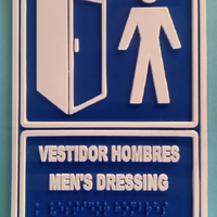 Señalética: Vestidor de hombres - Braille