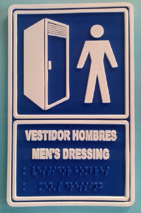 Señalética: Vestidor de hombres - Braille