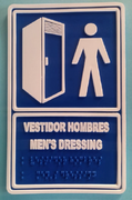 Señalética: Vestidor de hombres - Braille