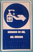 Señalética: Estación de gel - Braille
