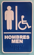 Señalética: Baño de hombres - Braille
