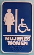 Señalética: Baño de mujeres - Braille