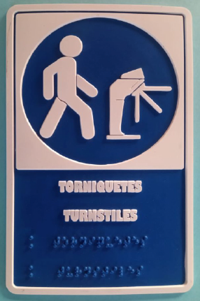 Señalética: Torniquetes - Braille