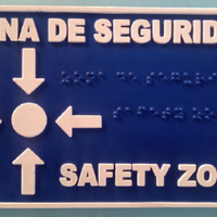 Señalética: Zona de seguridad - Braille