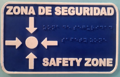 Señalética: Zona de seguridad - Braille