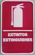 Señalética: Extintor - Braille