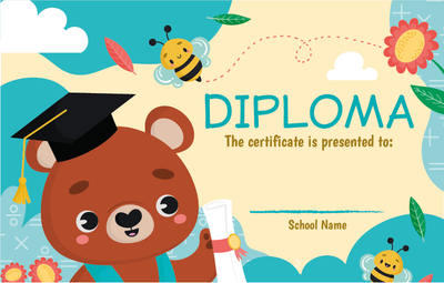 Diploma graduación oso